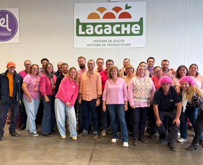Equipe Lagache avec une touche de rose pour octobre rose